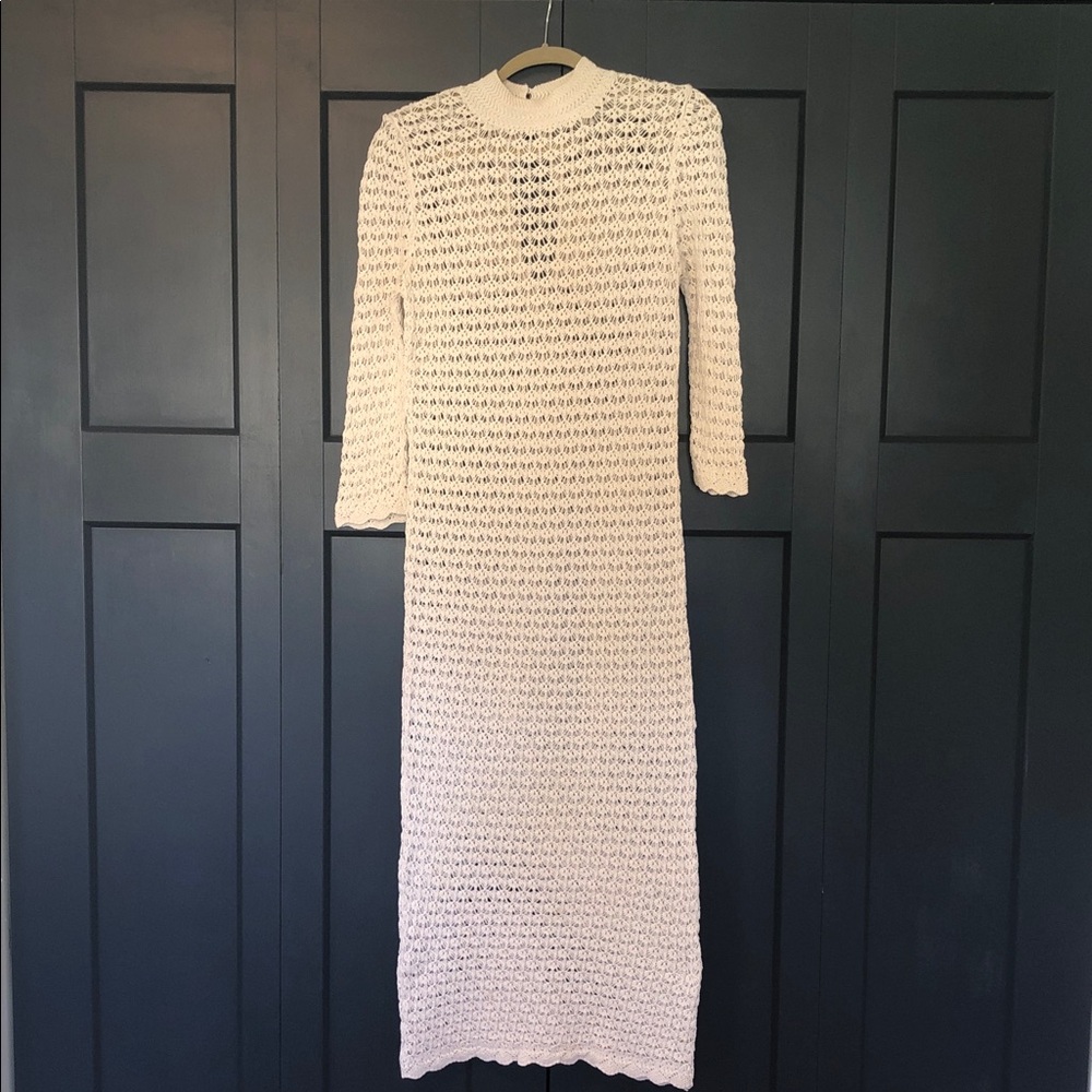 MNG Crochet Maxi Dress High Neck Size XS